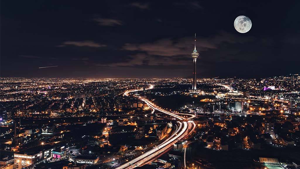 City and moon